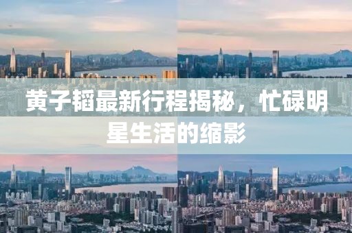 黄子韬最新行程揭秘，忙碌明星生活的缩影
