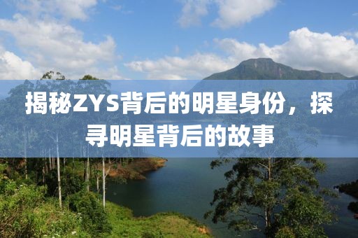 揭秘ZYS背后的明星身份，探寻明星背后的故事