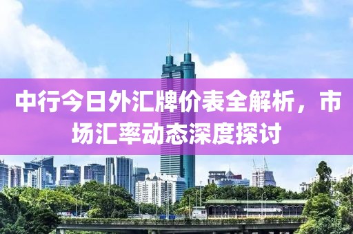 中行今日外汇牌价表全解析，市场汇率动态深度探讨