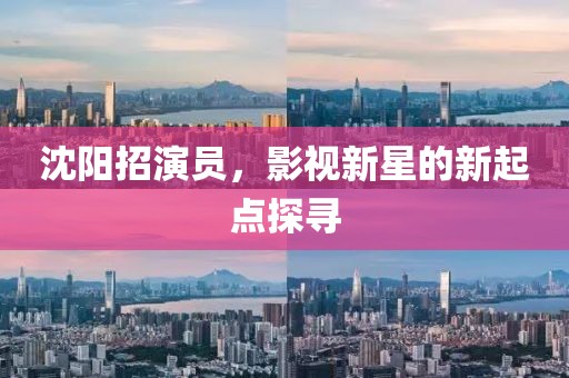 沈阳招演员，影视新星的新起点探寻