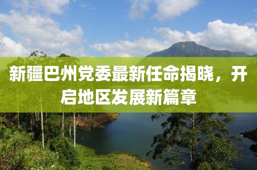 新疆巴州党委最新任命揭晓，开启地区发展新篇章