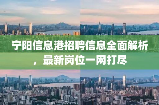 宁阳信息港招聘信息全面解析，最新岗位一网打尽
