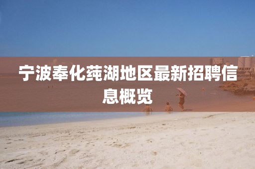 宁波奉化莼湖地区最新招聘信息概览