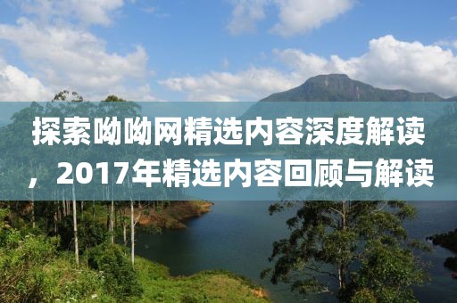 探索呦呦网精选内容深度解读，2017年精选内容回顾与解读