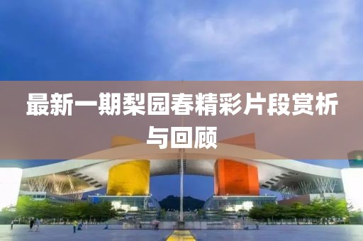 最新一期梨园春精彩片段赏析与回顾