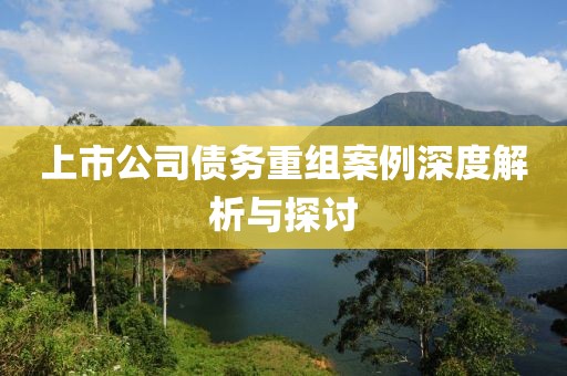 上市公司债务重组案例深度解析与探讨