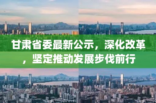 甘肃省委最新公示，深化改革，坚定推动发展步伐前行