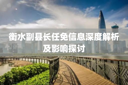 衡水副县长任免信息深度解析及影响探讨