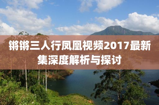 锵锵三人行凤凰视频2017最新集深度解析与探讨