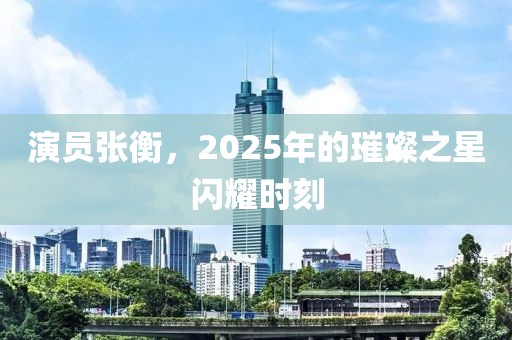 演员张衡，2025年的璀璨之星闪耀时刻