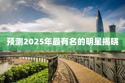 预测2025年最有名的明星揭晓
