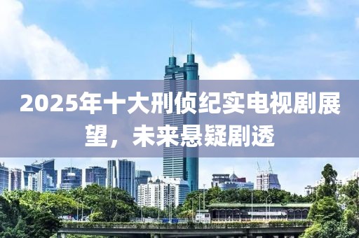 2025年十大刑侦纪实电视剧展望，未来悬疑剧透