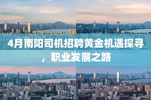 4月南阳司机招聘黄金机遇探寻，职业发展之路
