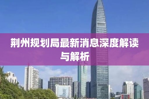 荆州规划局最新消息深度解读与解析