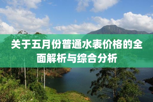 关于五月份普通水表价格的全面解析与综合分析