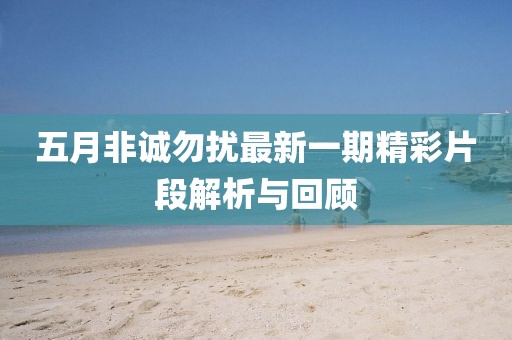 五月非诚勿扰最新一期精彩片段解析与回顾
