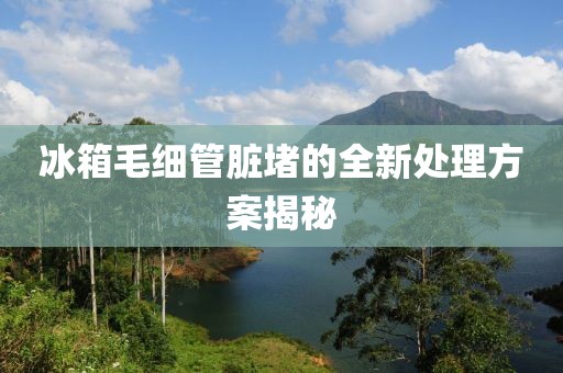 冰箱毛细管脏堵的全新处理方案揭秘