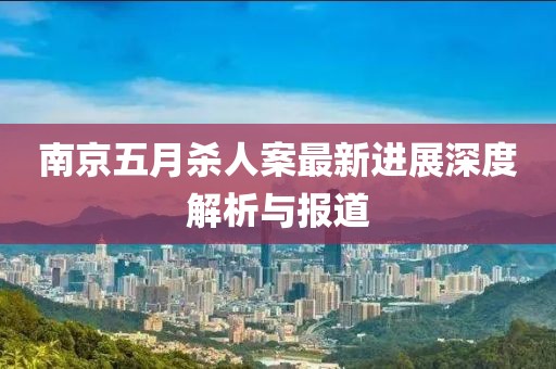 南京五月杀人案最新进展深度解析与报道