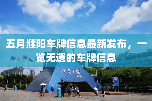 五月濮阳车牌信息最新发布，一览无遗的车牌信息
