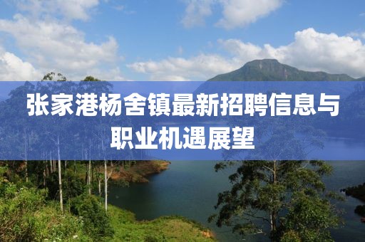 张家港杨舍镇最新招聘信息与职业机遇展望