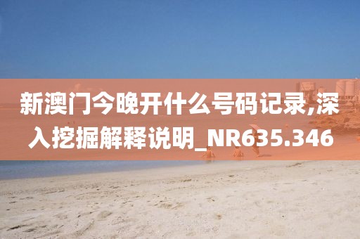 新澳门今晚开什么号码记录,深入挖掘解释说明_NR635.346
