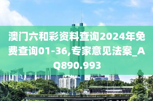 澳门六和彩资料查询2024年免费查询01-36,专家意见法案_AQ890.993