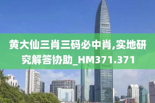 黄大仙三肖三码必中肖,实地研究解答协助_HM371.371