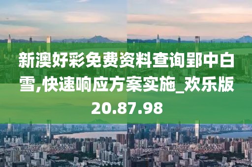 新澳好彩免费资料查询郢中白雪,快速响应方案实施_欢乐版20.87.98