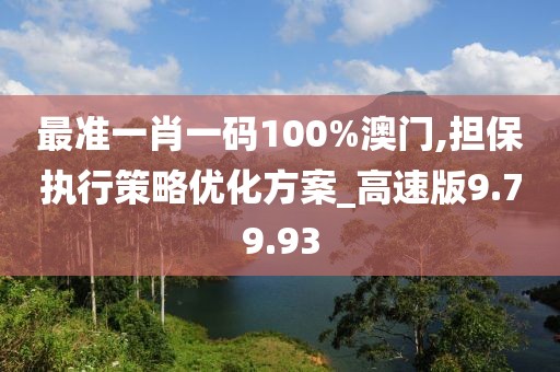 最准一肖一码100%澳门,担保执行策略优化方案_高速版9.79.93