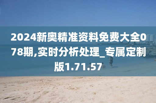 2024新奥精准资料免费大全078期,实时分析处理_专属定制版1.71.57