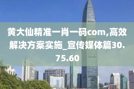 黄大仙精准一肖一码com,高效解决方案实施_宣传媒体篇30.75.60