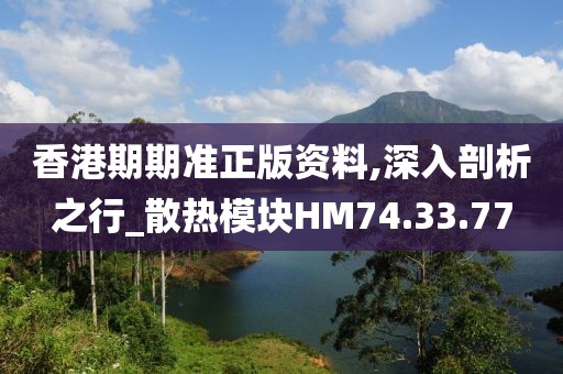 香港期期准正版资料,深入剖析之行_散热模块HM74.33.77