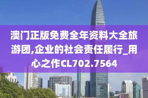 澳门正版免费全年资料大全旅游团,企业的社会责任履行_用心之作CL702.7564