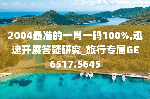 2004最准的一肖一码100%,迅速开展答疑研究_旅行专属GE6517.5645