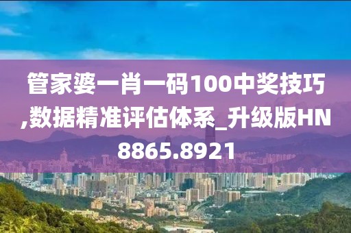 管家婆一肖一码100中奖技巧,数据精准评估体系_升级版HN8865.8921
