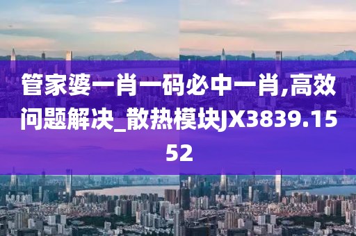 管家婆一肖一码必中一肖,高效问题解决_散热模块JX3839.1552