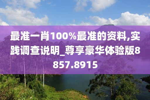 最准一肖100%最准的资料,实践调查说明_尊享豪华体验版8857.8915