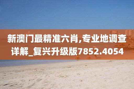 新澳门最精准六肖,专业地调查详解_复兴升级版7852.4054