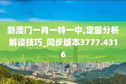 新澳门一肖一特一中,定量分析解读技巧_同步版本3777.4316