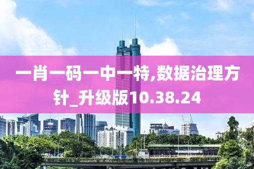 一肖一码一中一特,数据治理方针_升级版10.38.24