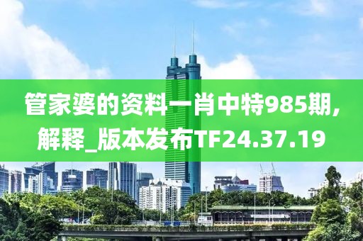 管家婆的资料一肖中特985期,解释_版本发布TF24.37.19