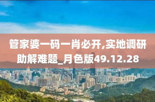 管家婆一码一肖必开,实地调研助解难题_月色版49.12.28