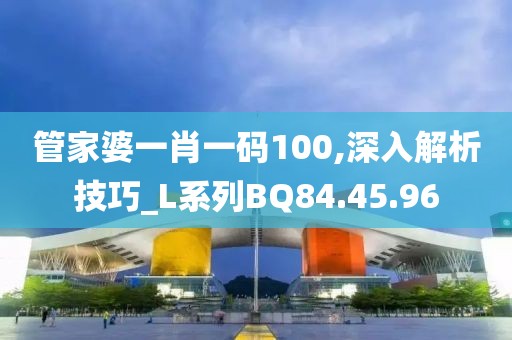 管家婆一肖一码100,深入解析技巧_L系列BQ84.45.96