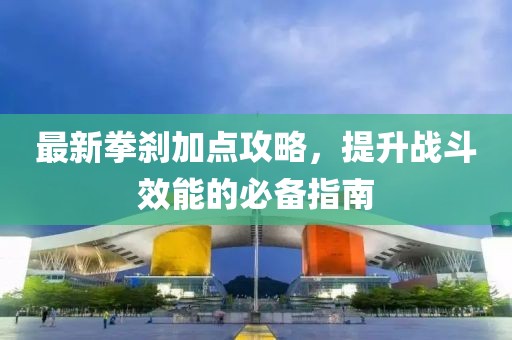 最新拳刹加点攻略，提升战斗效能的必备指南