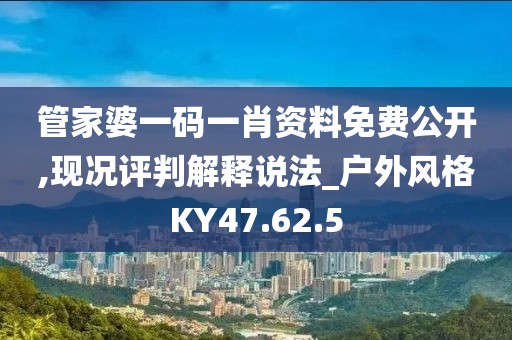 管家婆一码一肖资料免费公开,现况评判解释说法_户外风格KY47.62.5